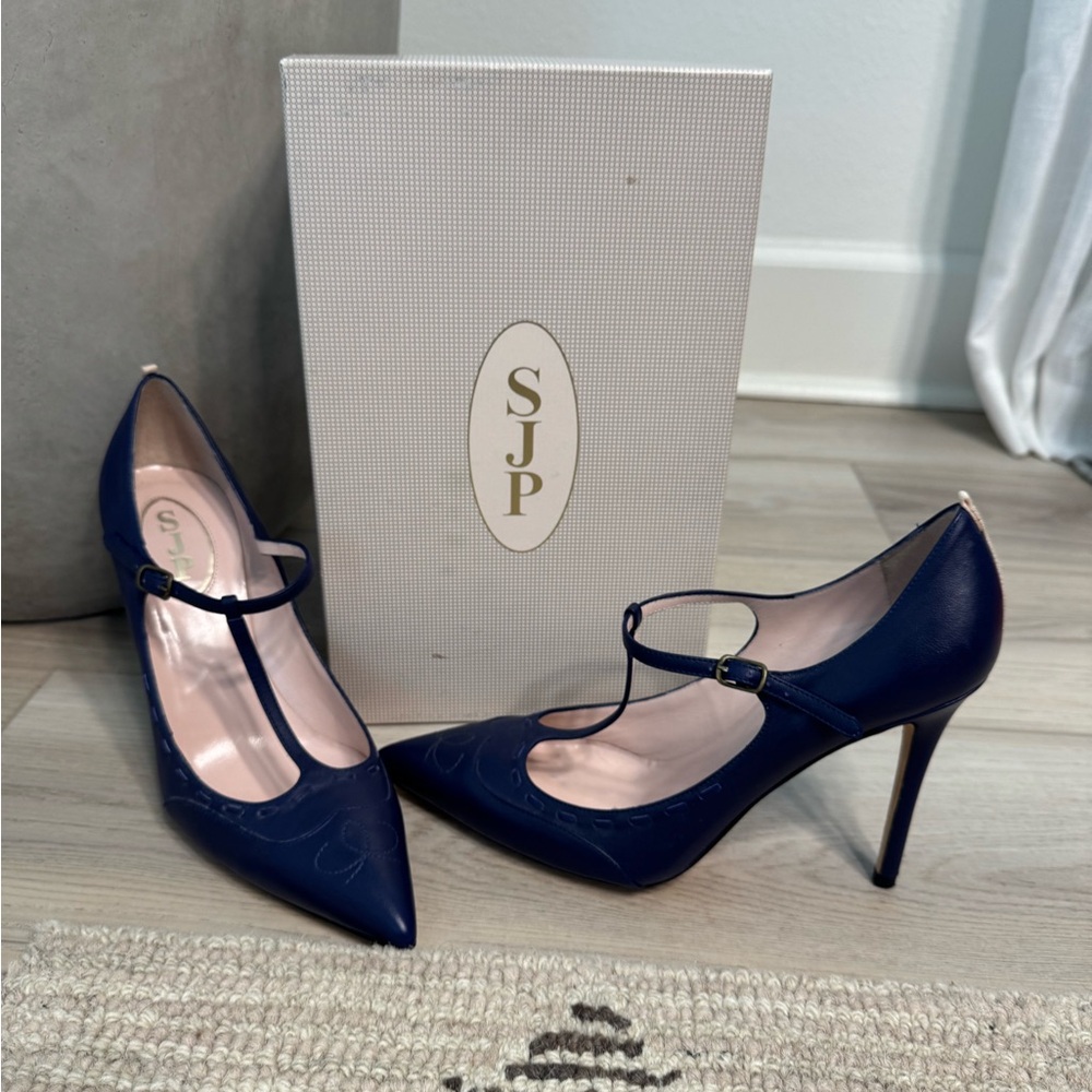 SJP 'Blythe' Leather T-Strap Mary Jane Pump